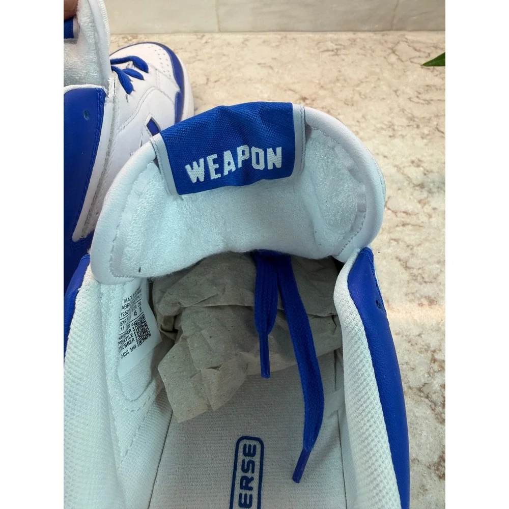 Converse Weapon Low White Royal Blue Leather Sneakers Mens 11, NEW